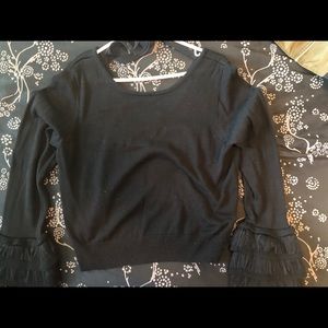 Forever 21 Black Embellish Sleeve Long Sleeve Top